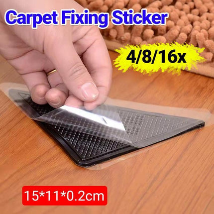 4/8/16PCS Carpet Mat Grippers Anti Slip Rubber Rug Sticker Skid Tape Reusable - Aimall