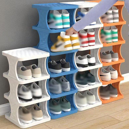 6/7 Tier Foldable Shoe Rack Simple Home Door Organizer Folding Shoe Stand