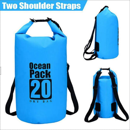 Black Waterproof Bag Dry Sack Fishing Camping Canoeing Outdoor 2/5/10/15/20/30 L - Aimall