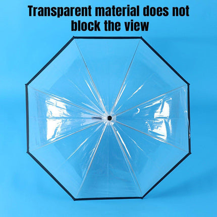 Clear Dome Umbrella Wedding Party Transparent Parasol Handle Waterproof Rain