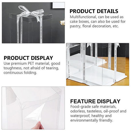 20 PCS Clear Treat Box Box Portable Cake Display Transparent Birthday Cake - Aimall