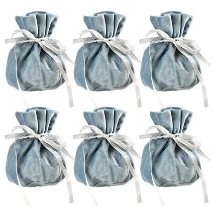 6PCS Velvet Cloth Drawstring Bags Gift Bag Jewelry Ring Pouch Earring Favor - Aimall