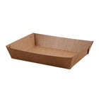 500PCS Kraft Cardboard Food Disposable Tray Brown Party Chips Takeaway Container Aimall