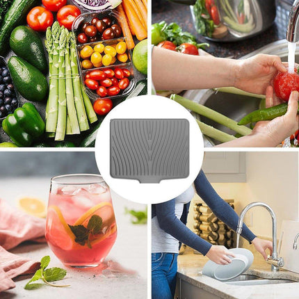 Silicone Dish Drying Mat Heat Resistant Draining Slope Pad for Kitchen Counter