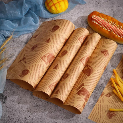 500PCS Food Wrapping Paper Oilpaper Greaseproof Baking Sandwich Packing Papers Kraft - Aimall