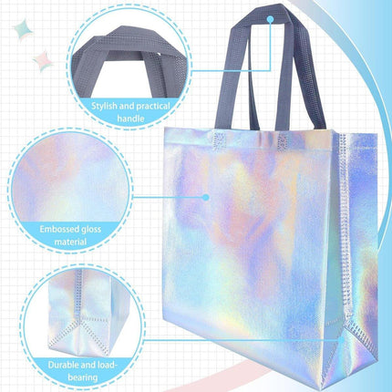 25pcs Laser Color Changing Tote Bags Shopping Gift Bags for Parties and Events
