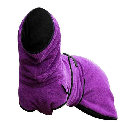 Pet Bathrobe Clothes Dog Towel Drying Robe Soft Warm Super Absorbent Purple - Aimall