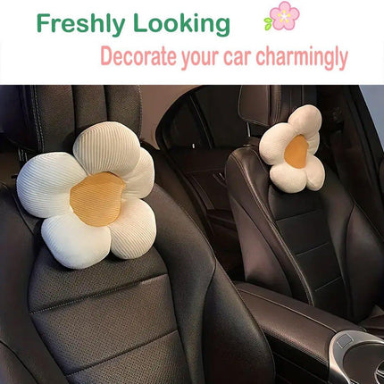 Plush Headrest Neck Pillow Cute Flower Cushion Soft Travel Support for Neck Rest