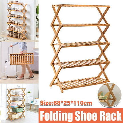 6 Tier Folding Shoe Rack Home Shoe Storage Organizer Space Saving for Shoes