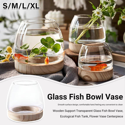 Japanese Style Small Glass Vases Fish Tank for Home Decor