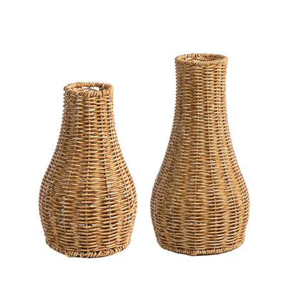 Imitation Rattan Woven Vase Decorative Flower Vase Arrangement for Home Decor