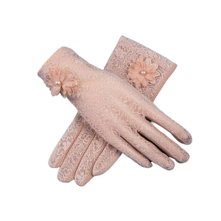 6 Colours Women UV Protection Lace Gloves Touchscreen Non-Slip Driving Gloves