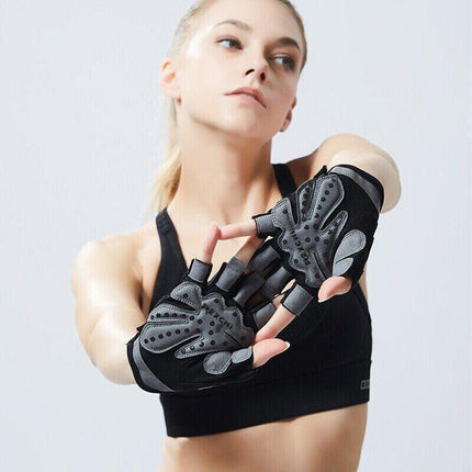 L Size Women Fitness Gym Training Gloves Half Finger Gel Weight Lifting Workout Gloves - Aimall