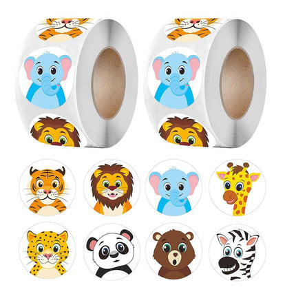 2 Rolls Animal Thank You Stickers for Toy Packaging and Decorative Gift Labelling