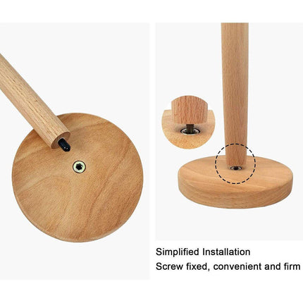 Beech Wood Vertical Paper Roll Holder Creative Kitchen Tissue Rack Storage Stand