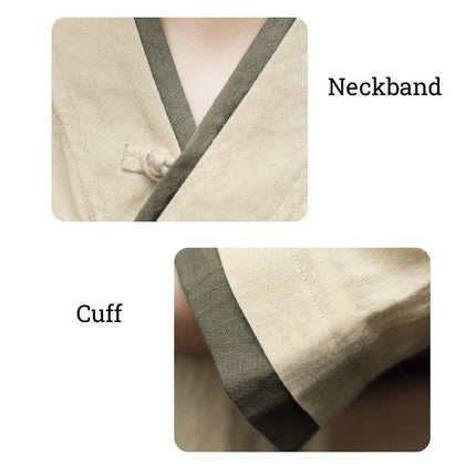 Improved Hanfu Women Cross Collar Chinese Style Retro Tea Art Health Tang Suit