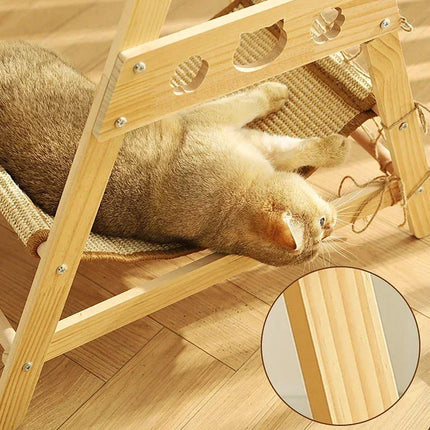 Cat Climbing Frame Wooden Cat Rack Multi Cat Play and Sleep Net for Indoor Use