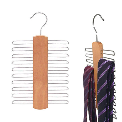 2PCS Double Hook Silk Scarf Towel Rack Organizer Tie Hanger Closet Storage