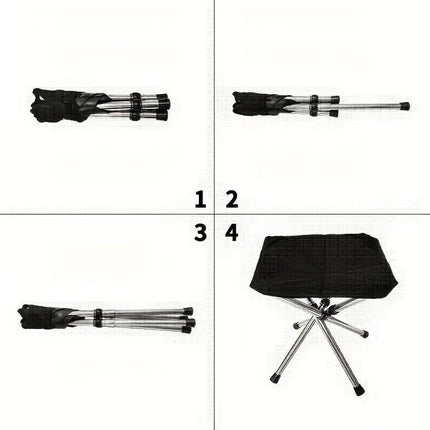 Portable Outdoor Telescopic Folding Stool Camping Chair Fishing Seat Lightweight