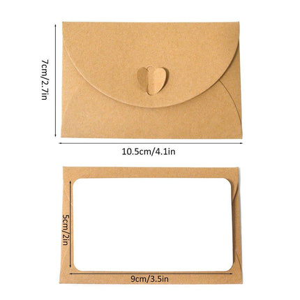 100pcs Vintage Kraft Wedding Envelopes Greeting Cards DIY Invitations Pack