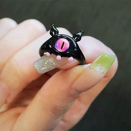 Small Monster Open Ring Women's Cute Kitten Black Cat Monster Celebrity Sweet Ring