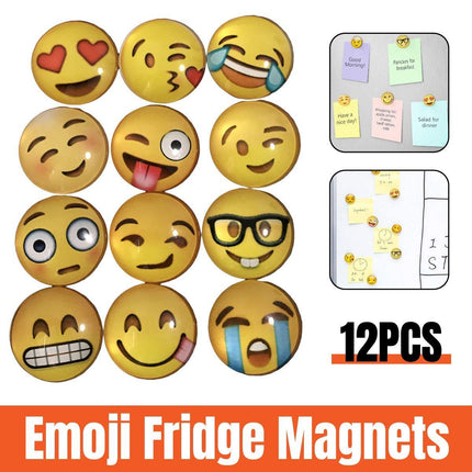 12pcs Cartoon Emoji Fridge Magnets Decorative Kitchen Refrigerator Magnets Set