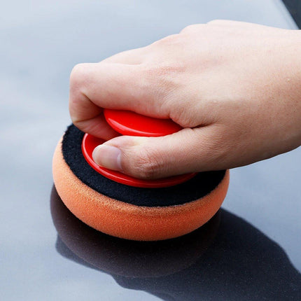 5pcs Car Polishing Sponge with Handle Manual Buffing Pads for Auto Detailing