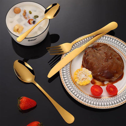 2pcs Stainless Steel Cutlery Set 5pcs Forks Spoons Knives Dining Utensils Hotel