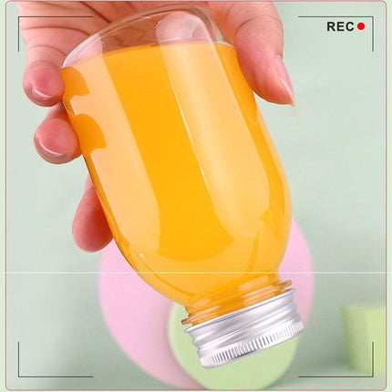 20pcs 250ml Reusable Plastic Juice Bottles 38mm Caliber Clear Beverage Container