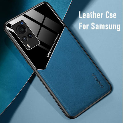 For Samsung Galaxy S21 S22 S20 Note 20 Ultra Plus S20 FE Leather Case Blue - Aimall