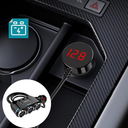 3 Way Multi Car Cigarette Lighter Socket Splitter Dual USB Charger/Power Adapter - Aimall