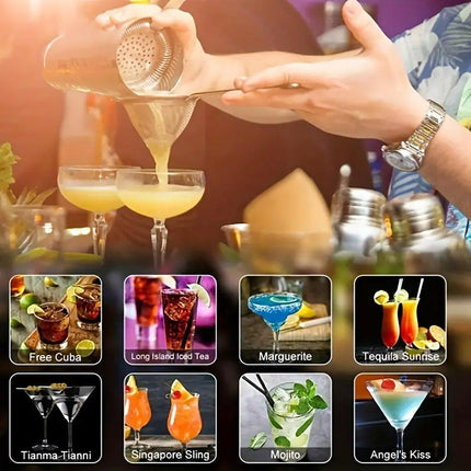 8PCS/700ML Stainless Steel Cocktail Shaker Bartender Tools Set Bar Supplies
