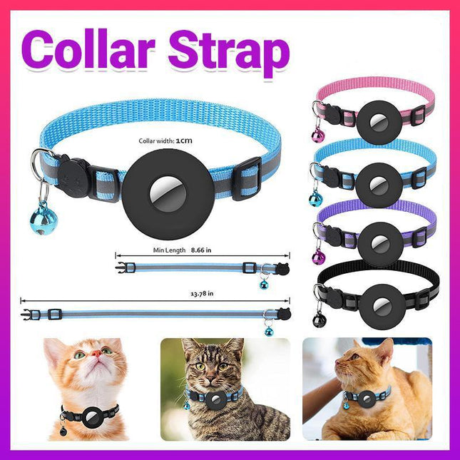Adjustable Cat Collar Reflective Small Pet Cat Collar Strap For Apple Air Tag Au - Aimall