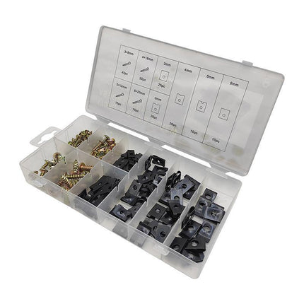 170X Universal Car U Clip Nut Screw Kit Vehicle Bumper Dash Door Panel Interior - Aimall