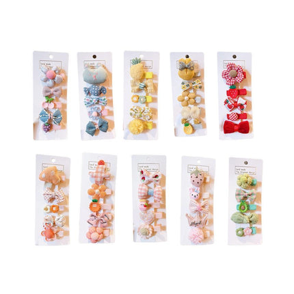 5PCS Girls Bowknot Snap Hair Clips Headband Cute Hair Accessories Set