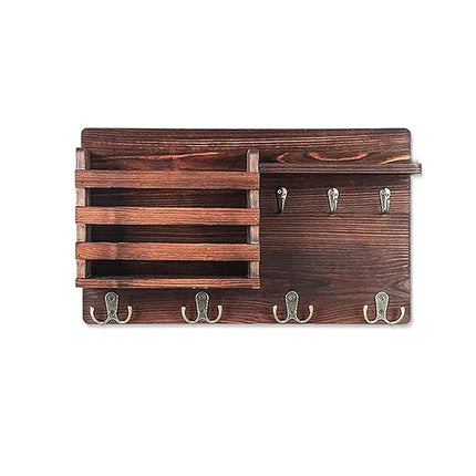 Wooden Wall Mounted Hanging Rack Holder Storage Shelf for Living Room Entrance