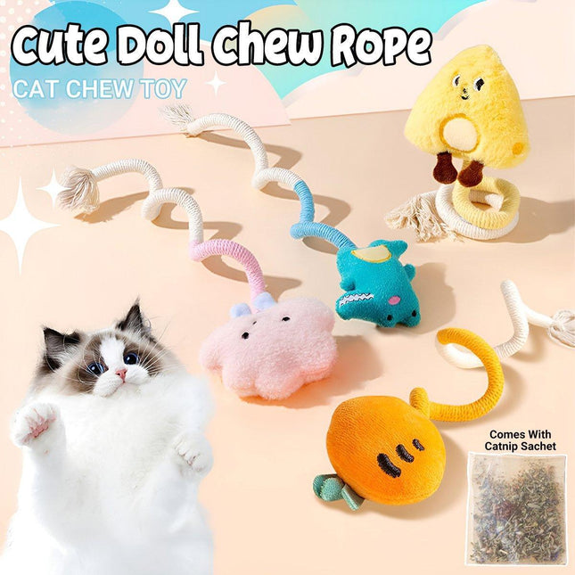 Bite String Tease Cat Stick Doll Catnip Toy for Kittens Grinding Teeth Pet