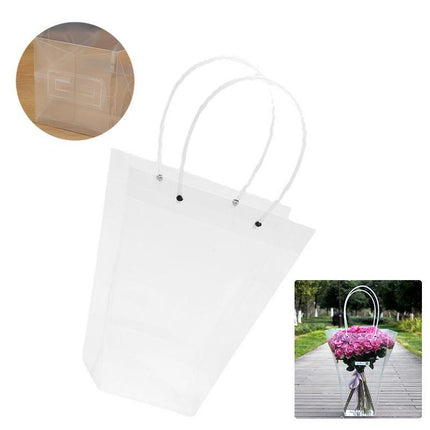 Transparent Tote Handbag Flower Bouquet Packaging Bag Valentine's Day Gift Bag - Aimall