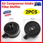 2 PCS Compressor Male Threaded 20mm Air Intake Silencer Filter Black Shell - Aimall