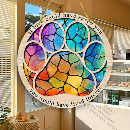 Pet Lover Gift Wall Hanging Wreath Decor Suncatcher for Bedroom Home Decoration