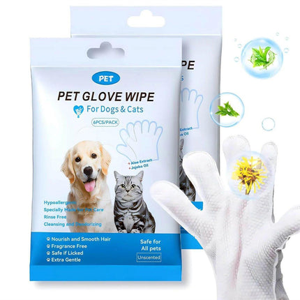 Cat Dog Cleaning Gloves Wipes Fur Disposable Face Washing Grooming
