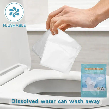 50pcs Dissolvable Disposable Toilet Paper Travel Hotel Portable Toilet Pads