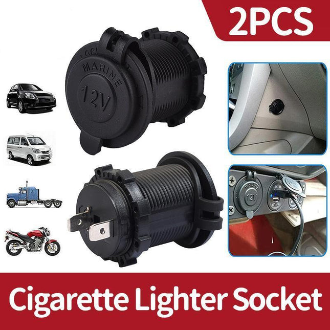2PCS Waterproof 12V Car Truck Boat Cigarette Lighter Socket Power Adapter Outlet - Aimall