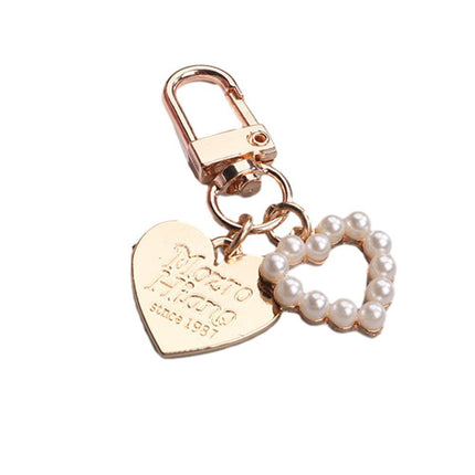 Womens Cute Key Rings Shell Heart Pearl Shape Keychain Charm Bag Hanger Pendants - Aimall