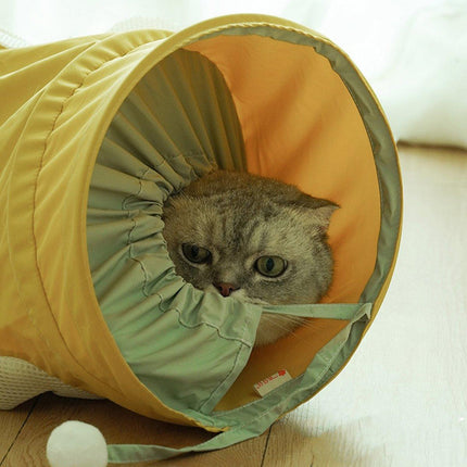 Folding Spiral Cat Tunnel Toy Interactive Pet Tunnel for Cats and Kittens Play