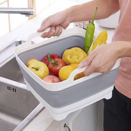 Folding Basket Kitchen Washbasin Draining Basket Portable Vegetable Storage
