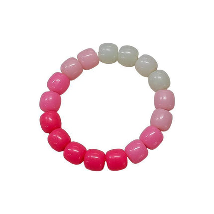 Lucky Gradient Beads Bracelet Elastic Couple Women Friends Gift Fashion - Aimall
