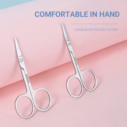 Eyebrow Trimming Scissors Eyelash Nose Hair Cutter Manicure Tweezers