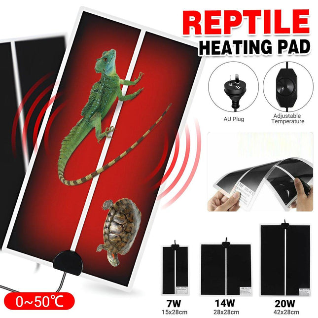 Reptile Heating Mat Pad Electric Heater Warmer for Crab Frog Lizard Pet Care - Aimall