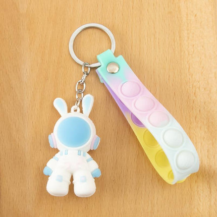 Cute Space Rabbit Keychain Space Rabbit Pendant Key Ring Key Chain Bag Charm - Aimall